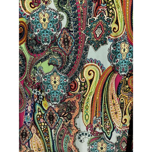 Tommy Hilfiger Womens Multicolor Paisley Psychedelic Dress A-Line 3/4 Sleeve Sz6 - Picture 4 of 7